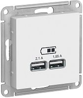 Розетка USB тип A+A без рамки Systeme Electric AtlasDesign 2-м. 2100мА белый картинка